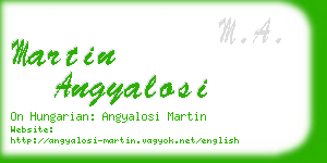 martin angyalosi business card
